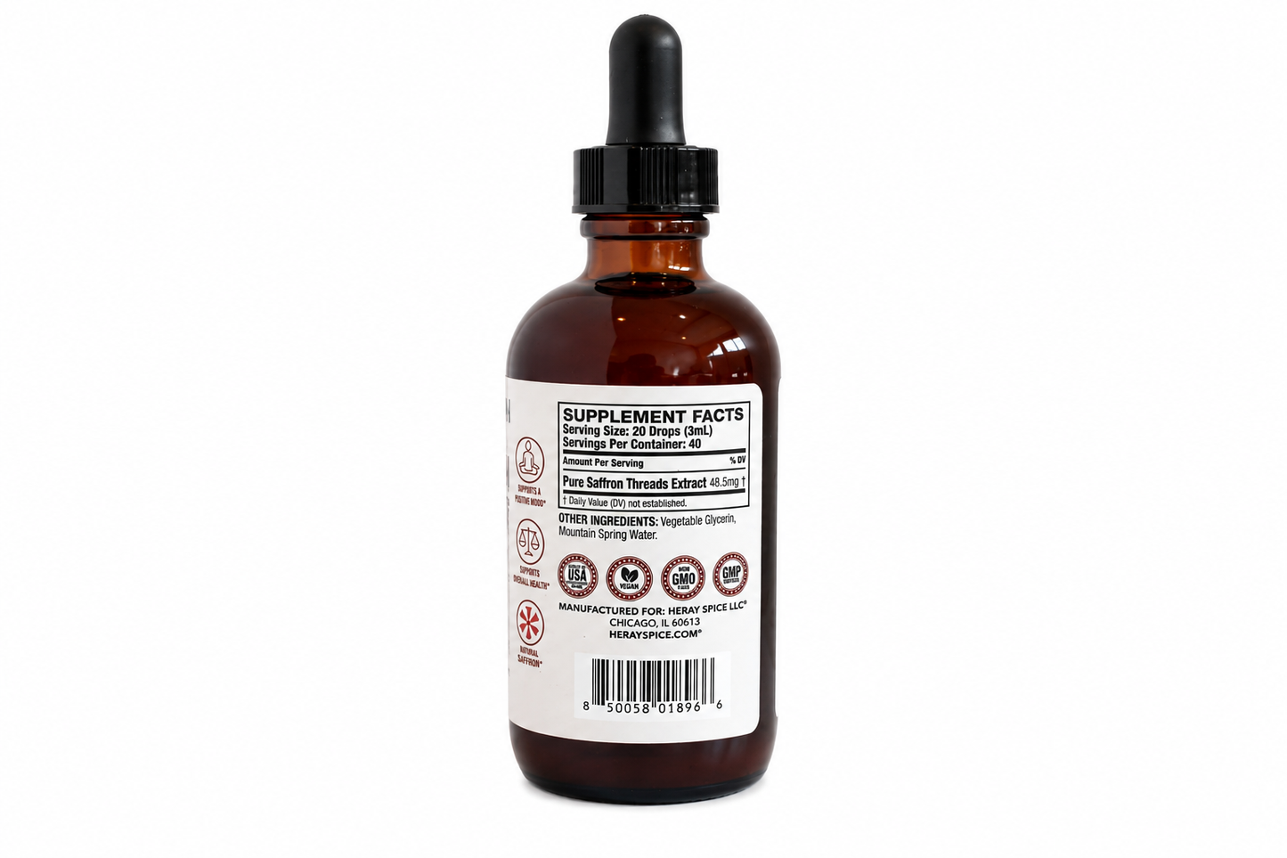 Alcohol-Free Premium Saffron Extract (Made With Pure Saffron Threads)