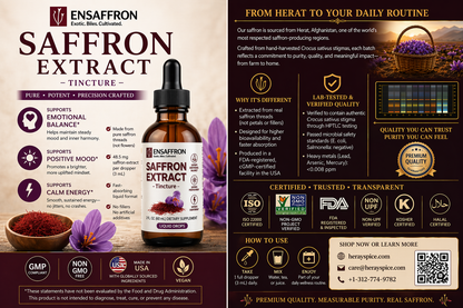 Premium Saffron Extract Tincture (Made With Pure Heray Saffron Threads)