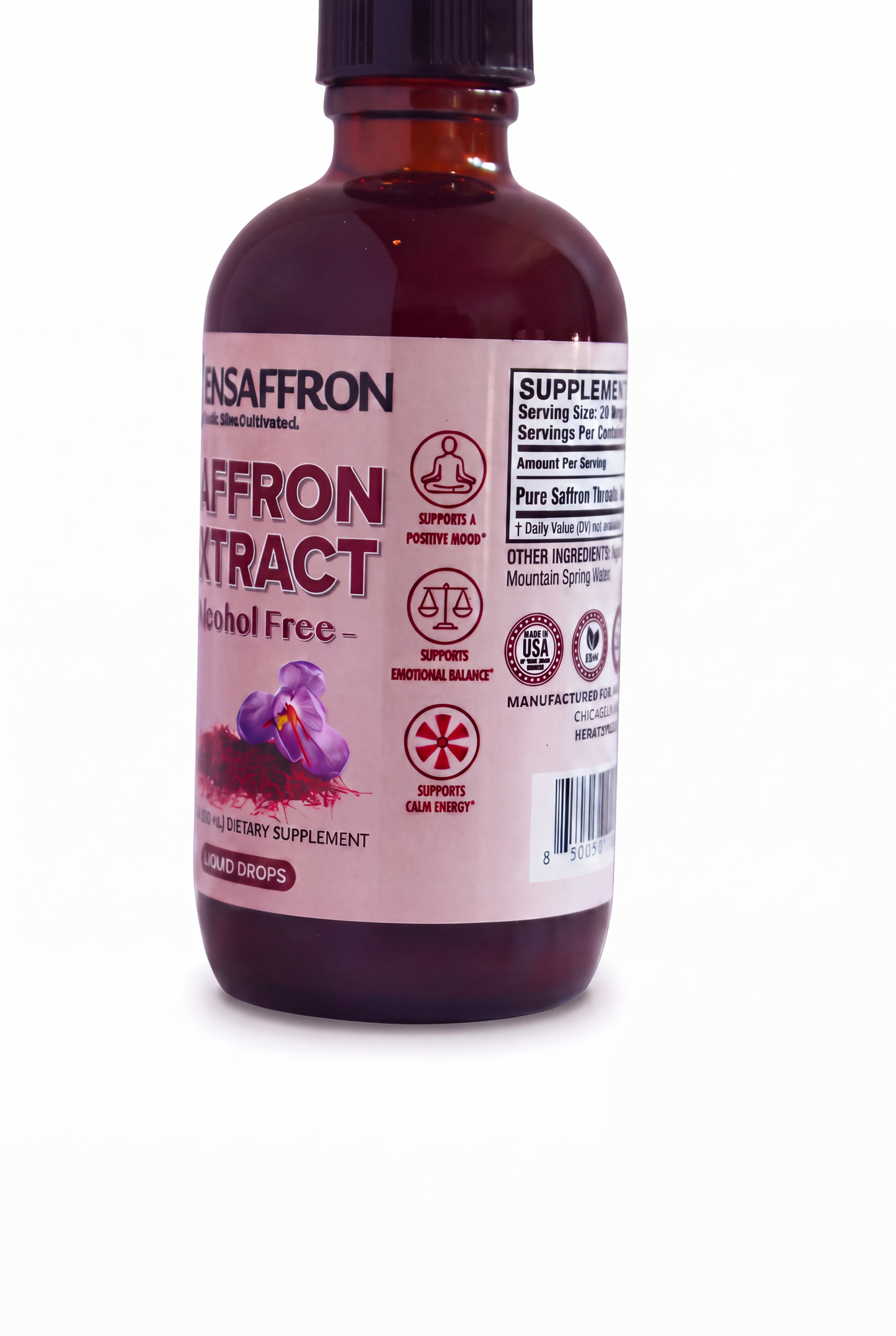 Alcohol-Free Premium Saffron Extract (Made With Pure Saffron Threads)